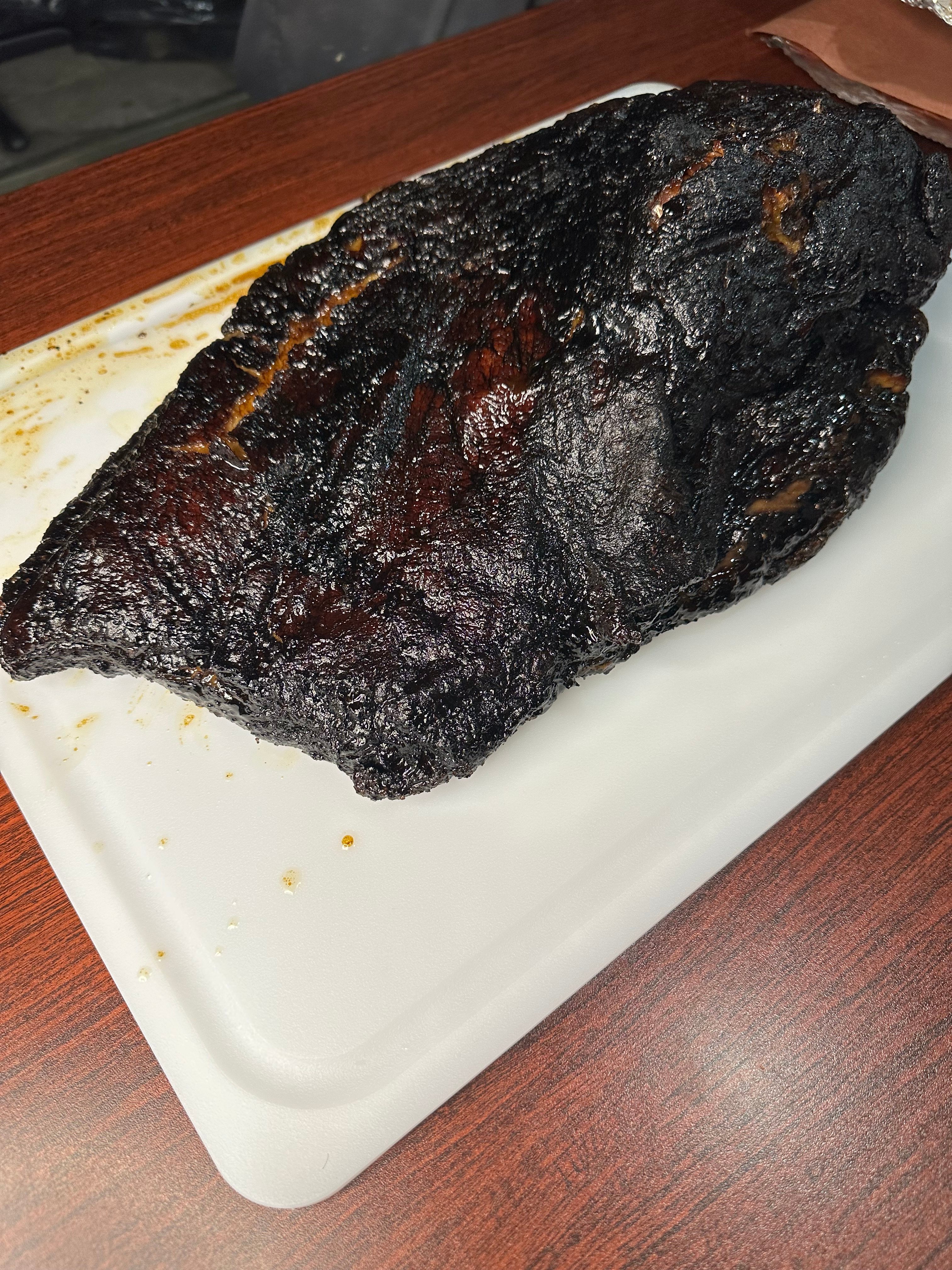 Beautiful brisket bark with perfect seasoning